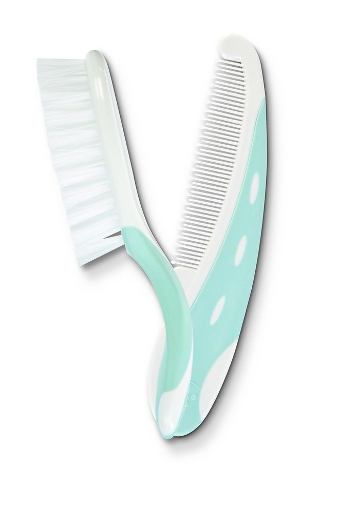 nuk-brosse-et-peigne-pour-b-b-manche-bi-mati-re-antid-rapant-fibres-ultra-douces image 1