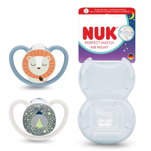nuk-perfect-match-air-night-sucettes-lion-6-18-mois-lot-de-2 image 1