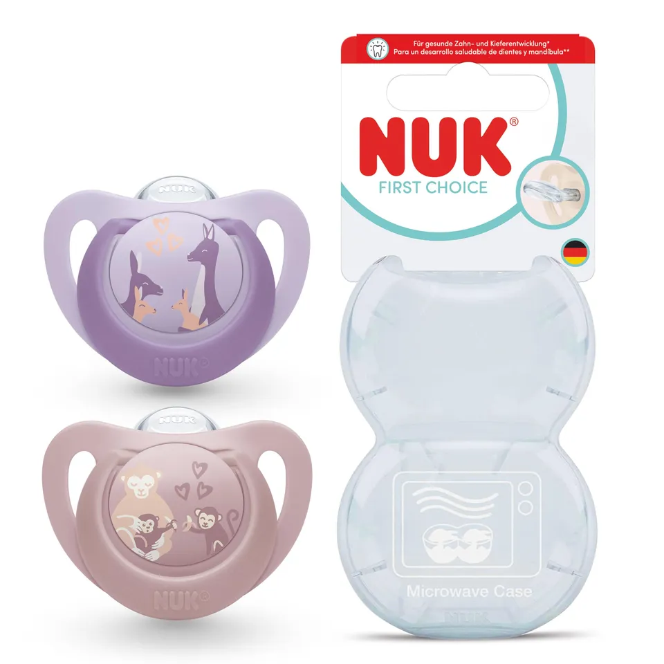 nuk-first-choice-sucette-b-b-18-36-mois-singe-kangourou-lot-de-2 image 1