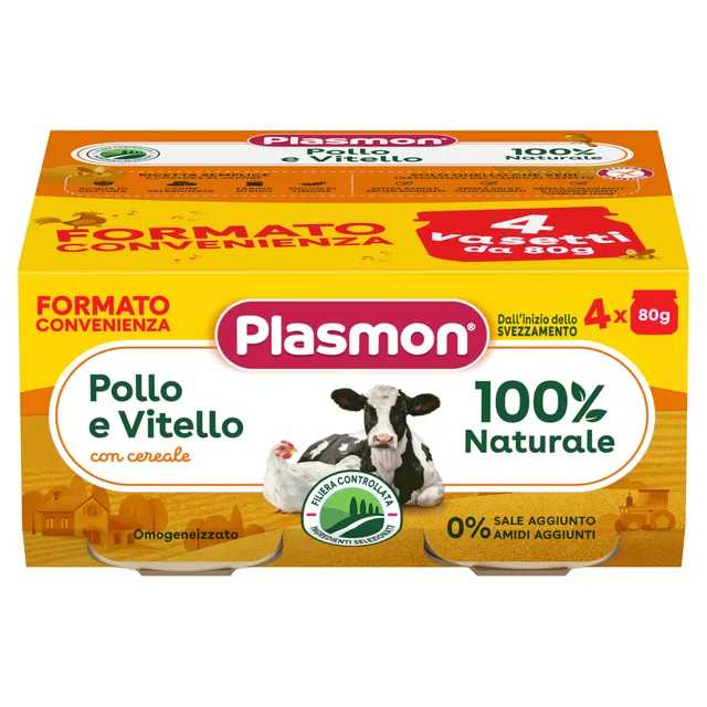 plasmon-omogeneizzato-viande-poulet-veau-et-c-r-ale-4x80g image 1