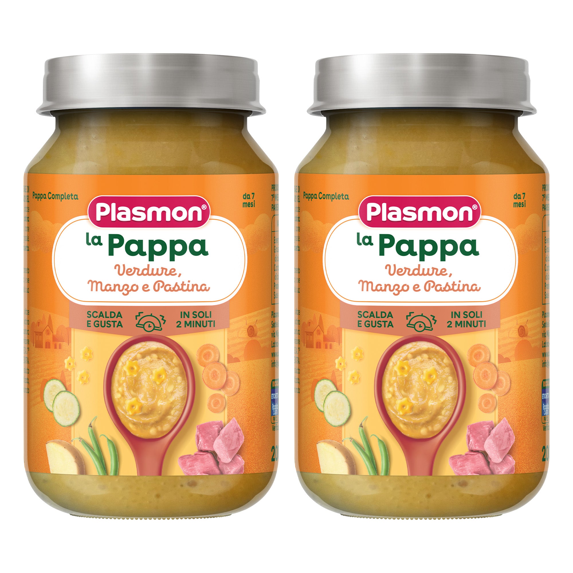 plasmon-la-pappa-verdure-manzo-e-pastina-plat-b-b-2-x-200-g image 1