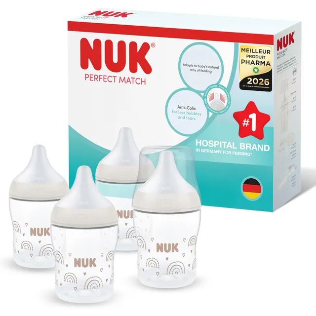 nuk-perfect-match-ensemble-biberons-anti-coliques-150-ml-0-mois-arc-en-ciel-lot- image 1