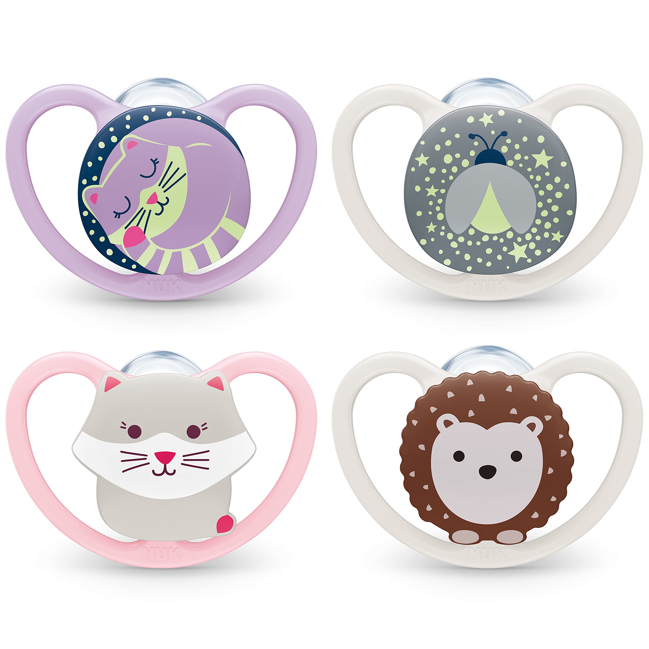 nuk-space-night-day-sucettes-silicone-0-6-mois-couleur-assortie-lot-de-4 image 1
