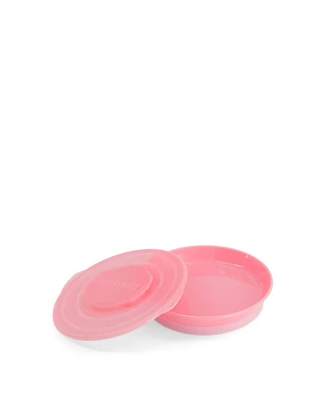 twistshake-assiette-b-b-avec-couvercle-herm-tique-rose-sans-bpa image 1
