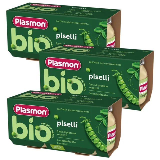 plasmon-omogeneizzato-biologico-piselli-3-confezioni-da-2x80-g-petit-pois-bio-po image 1