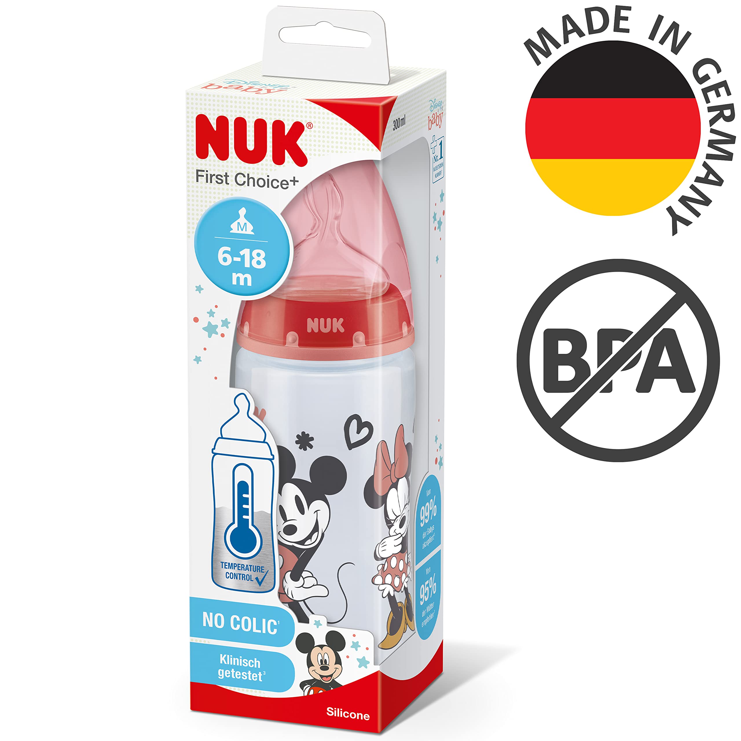 nuk-first-choice-biberon-6-18-mois-150-ml-mickey-et-minnie-avec-contr-le-temp-ra image 7