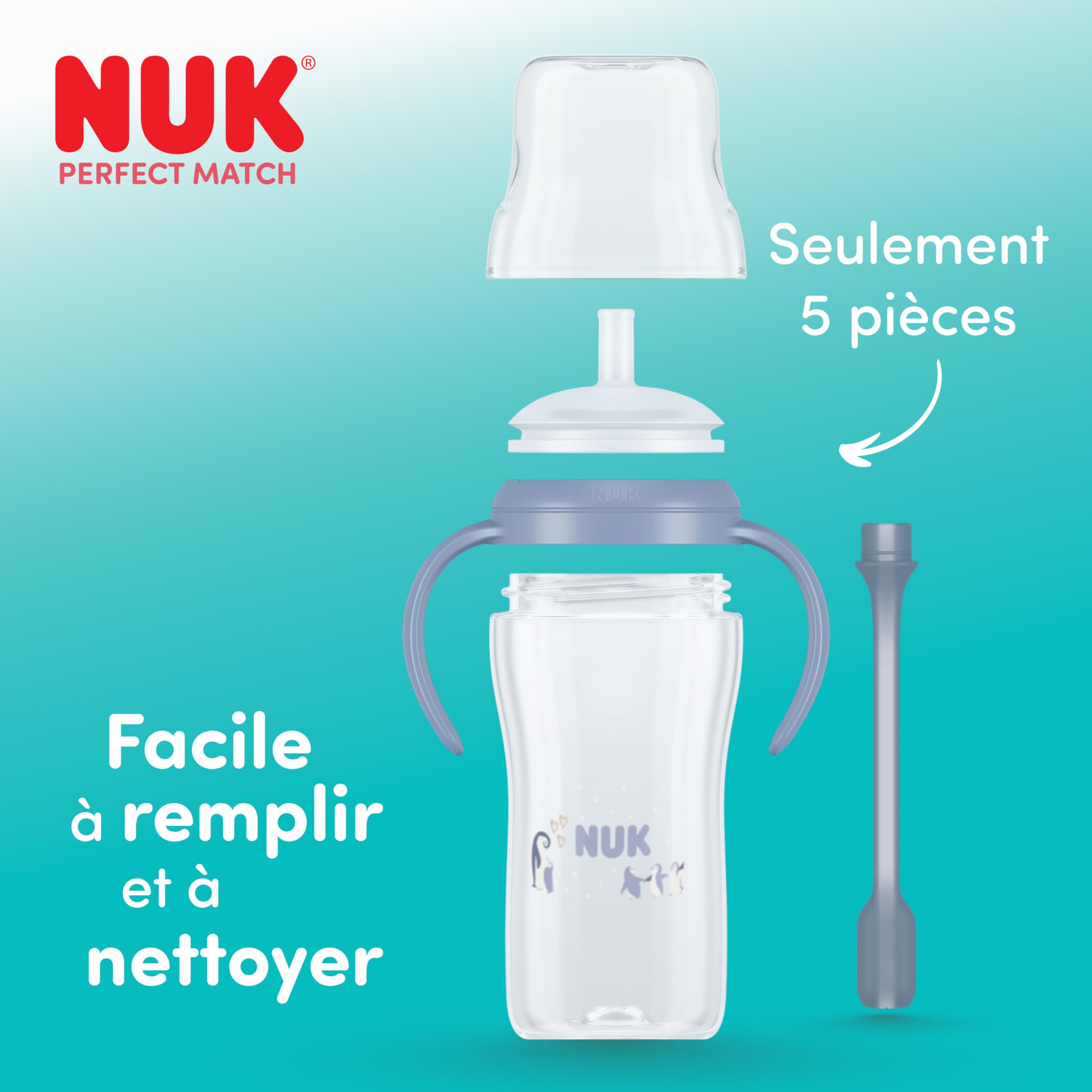 nuk-perfect-match-tasse-apprentissage-paille-anti-fuite-260-ml-8-mois-bleu image 7