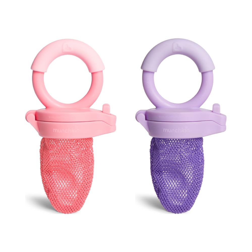 munchkin-fresh-food-feeder-distributeur-d-aliments-frais-lot-de-2-rose-et-violet image 1