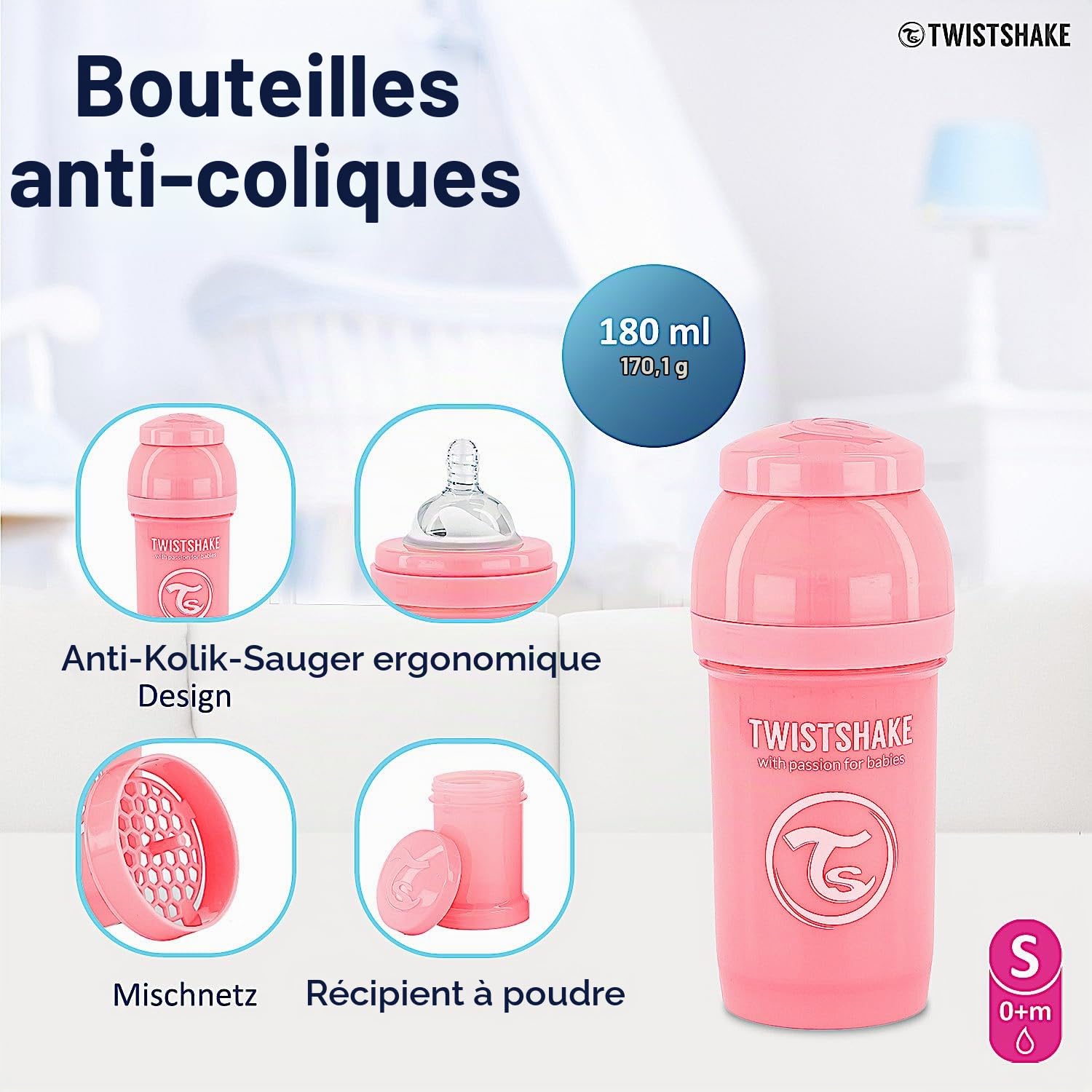 twistshake-biberon-anti-colique-180-ml-rose-0-mois image 2