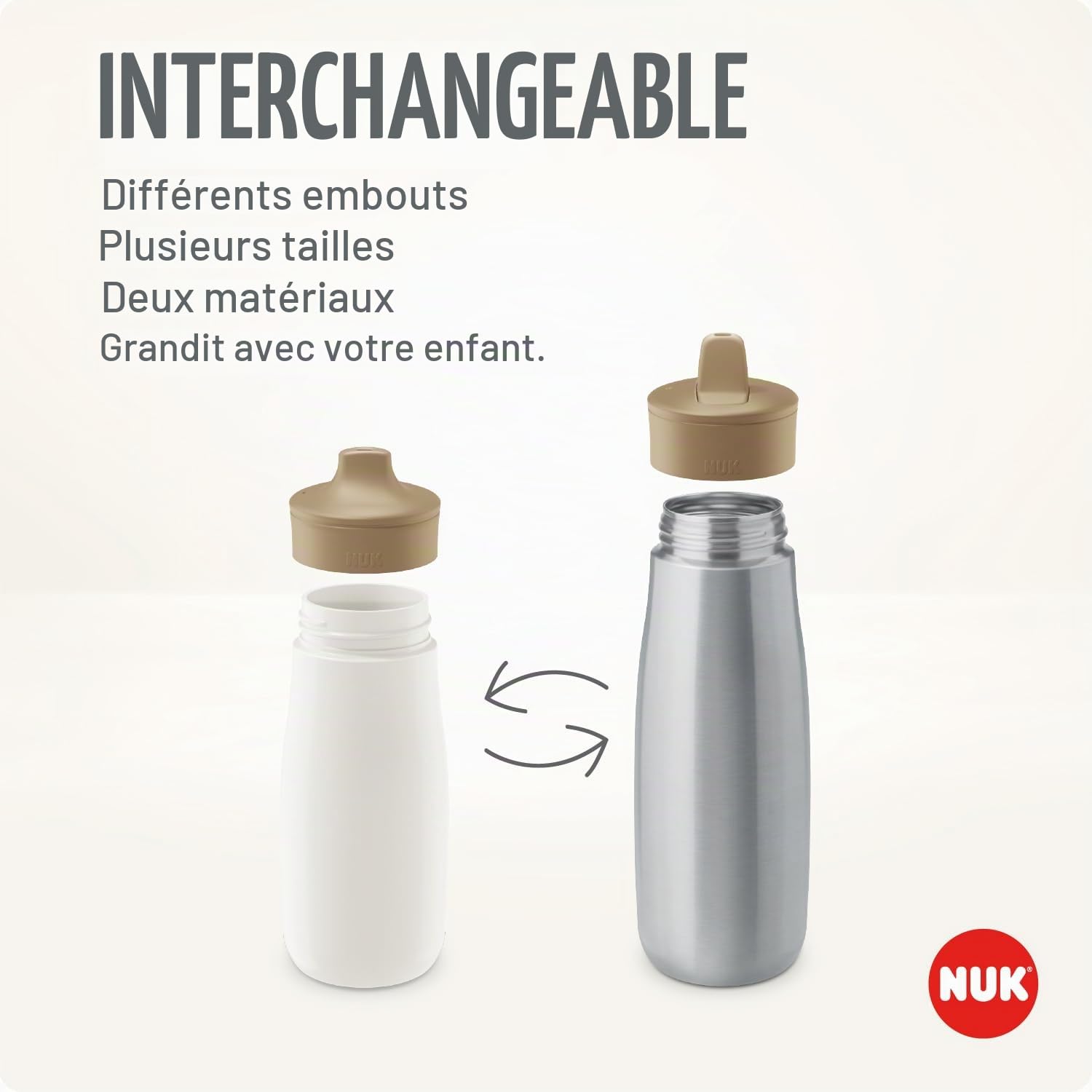 nuk-mini-me-gourde-inox-enfant-300-ml-9-mois-bec-anti-morsures-renard-beige image 4