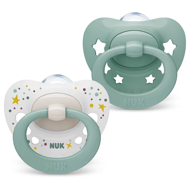 nuk-signature-sucettes-silicone-0-6-mois-bleu-lot-de-2 image 1