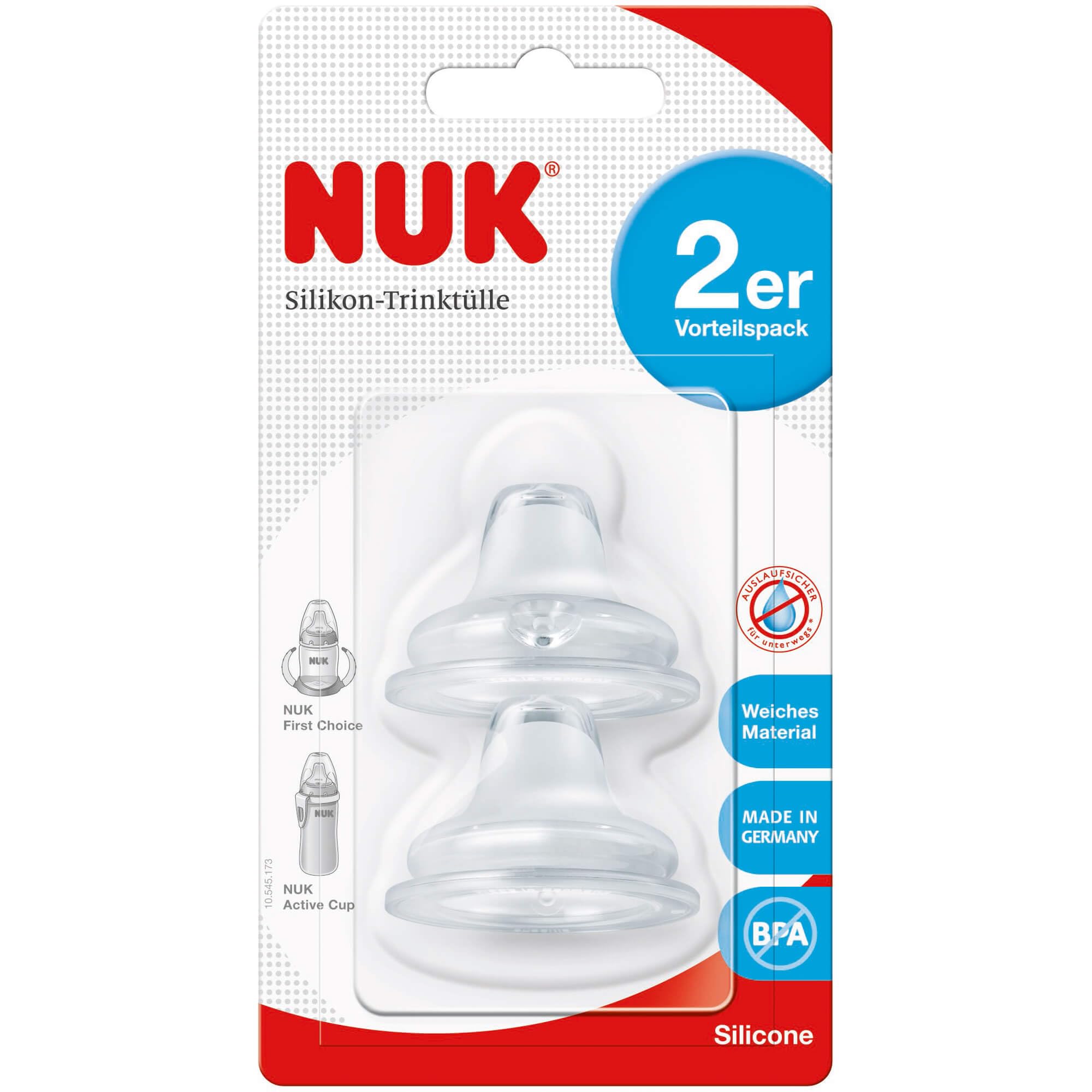 nuk-easy-learning-bec-silicone-souple-anti-coulement-lot-de-2-transparent image 2