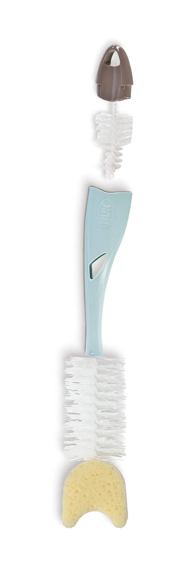 nuk-goupillon-2-en-1-souple-avec-ponge-brosse-biberon-et-t-tine image 1