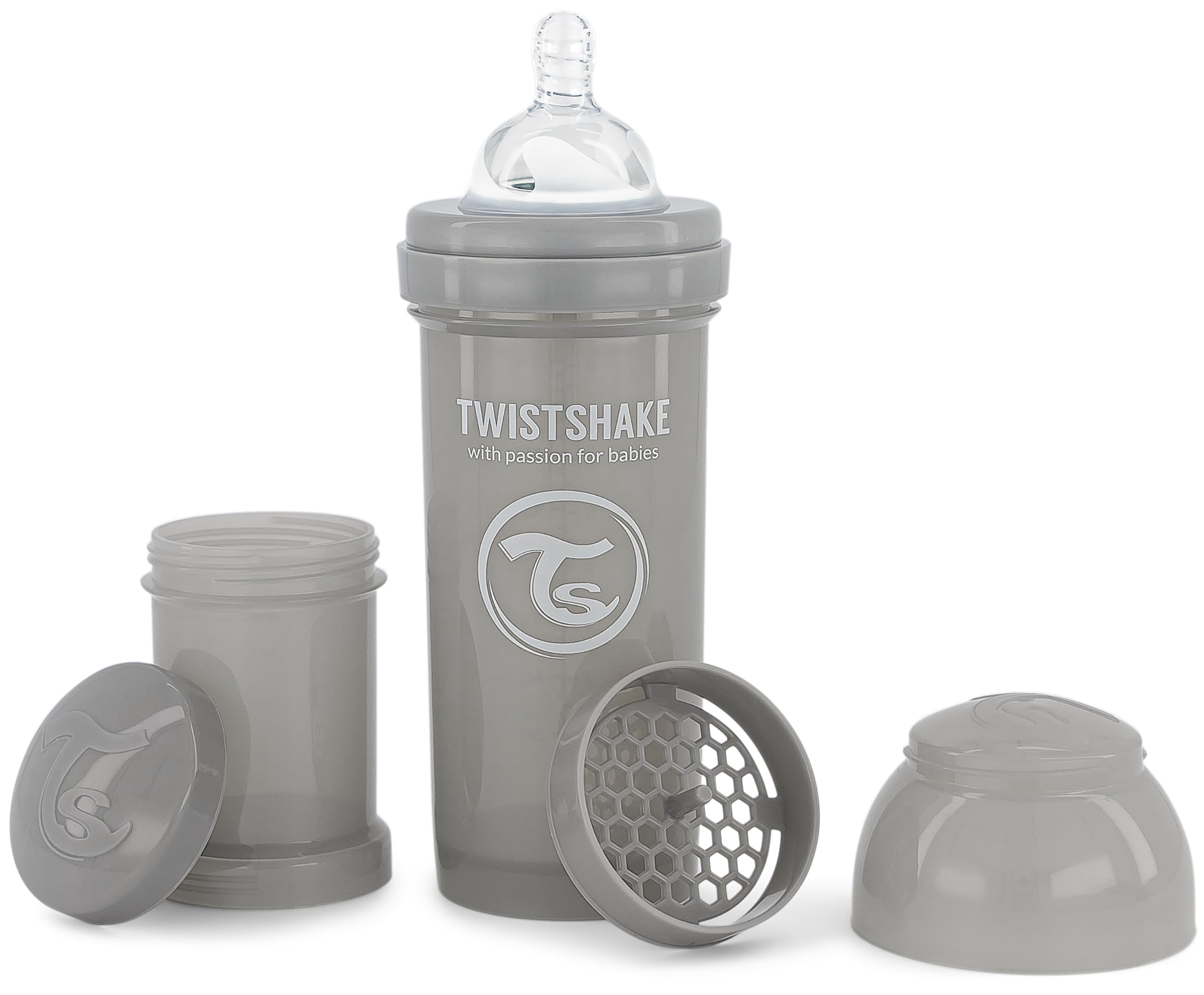twistshake-biberon-anti-colique-260-ml-avec-r-cipient-lait-en-poudre-gris-2-mois image 1