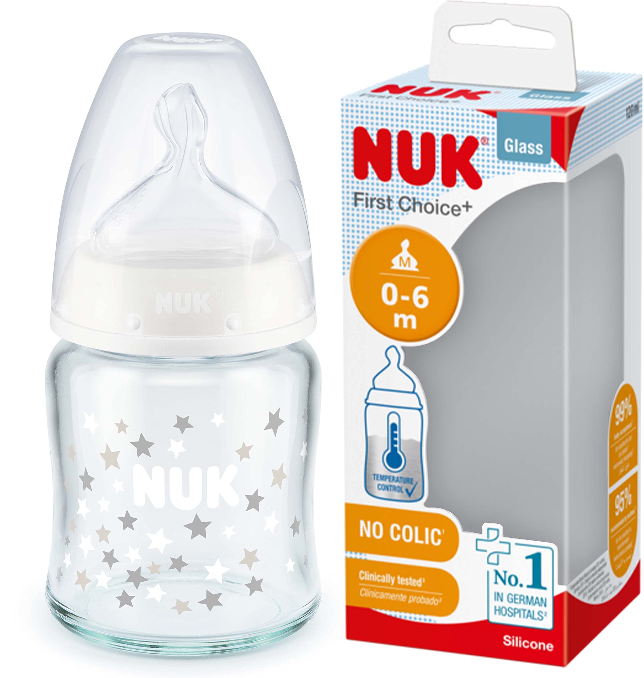 nuk-first-choice-biberon-en-verre-120-ml-0-6-mois-avec-contr-le-de-temp-rature image 1