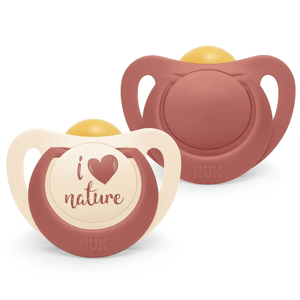 nuk-for-nature-sucette-b-b-6-18-mois-rouge-terracotta-lot-de-2 image 1