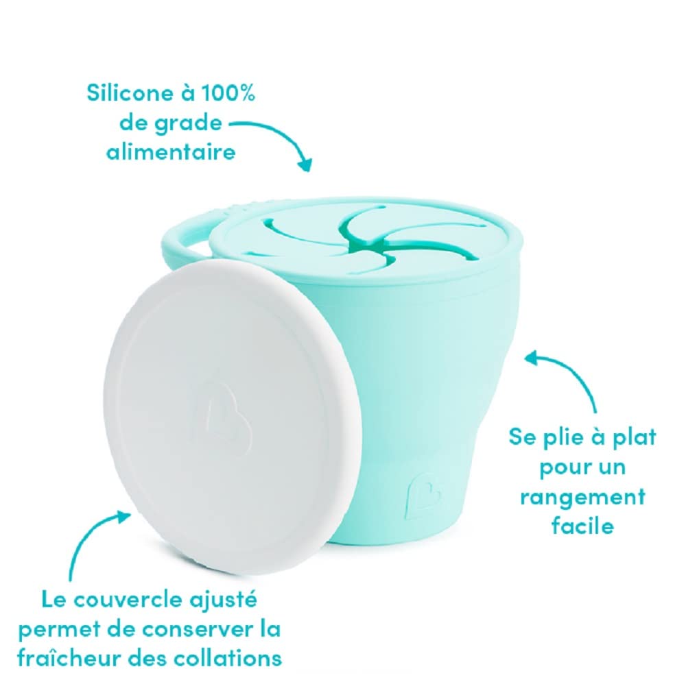 munchkin-snack-catcher-silicone-pot-go-ter-pliable-avec-couvercle-corail image 2
