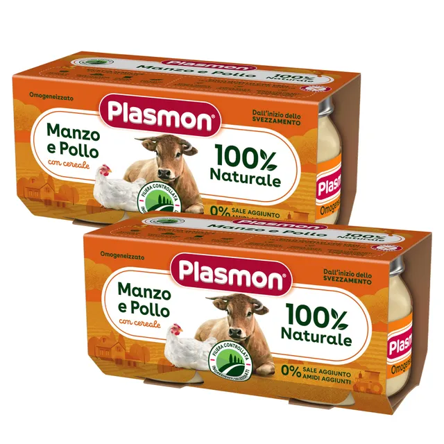 plasmon-homog-n-is-viande-b-uf-poulet-et-c-r-ale-petit-pot-b-b-2x-2x80g image 1