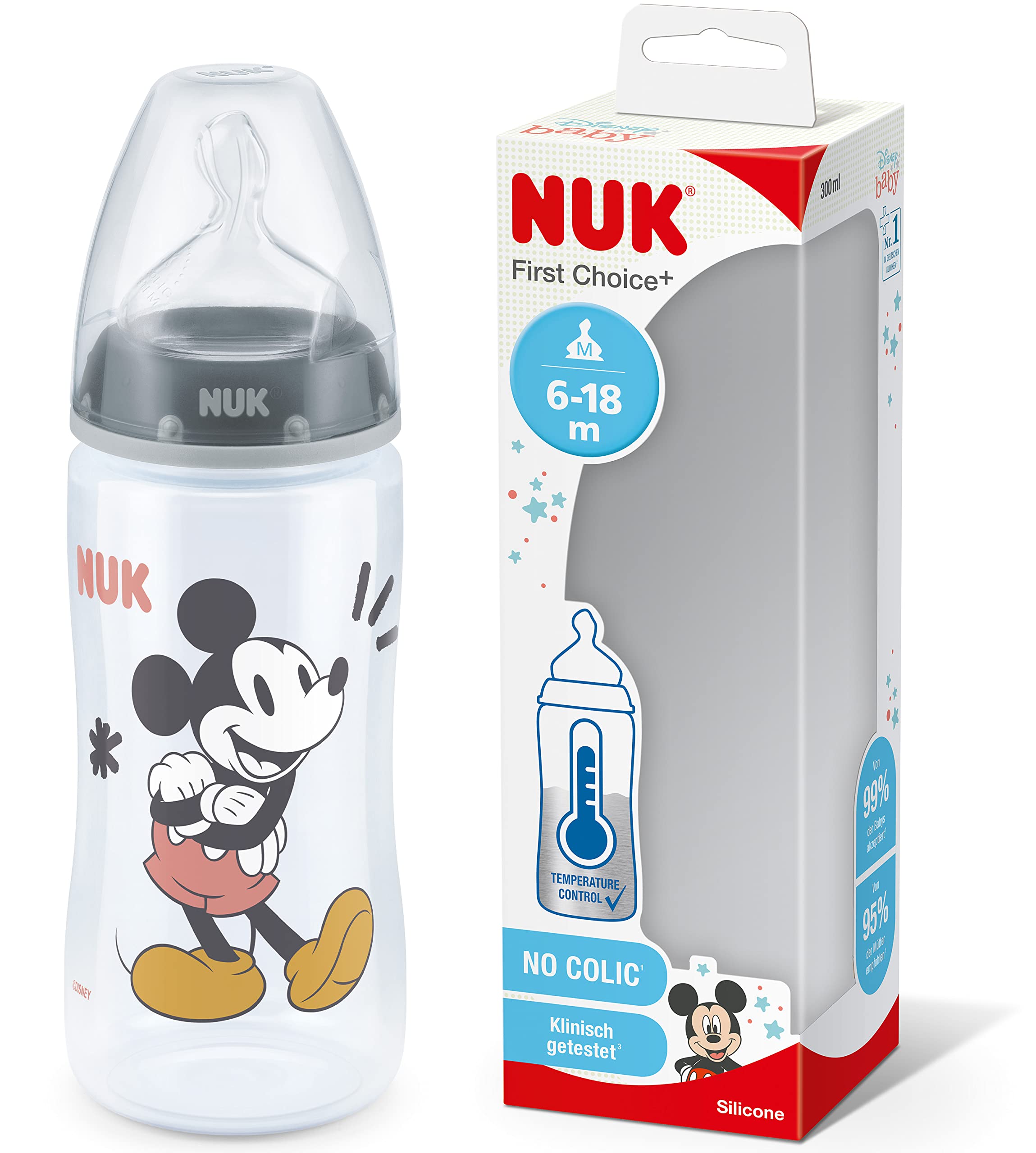 nuk-first-choice-biberon-mickey-mouse-300-ml-6-18-mois-avec-contr-le-temp-rature image 1