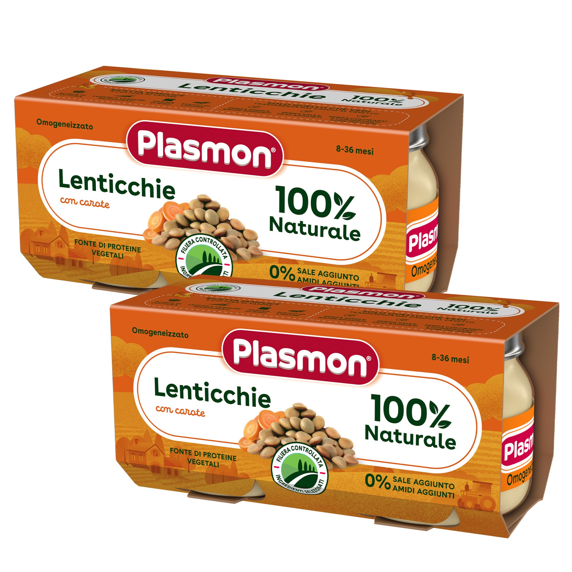 plasmon-omogeneizzato-l-gumes-lentilles-carottes-2x-2x80g image 1