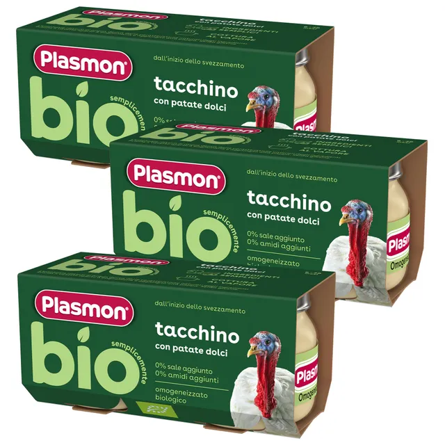 plasmon-omogeneizzato-biologico-tacchino-pur-e-dinde-bio-b-b-3-x-2x80g image 1