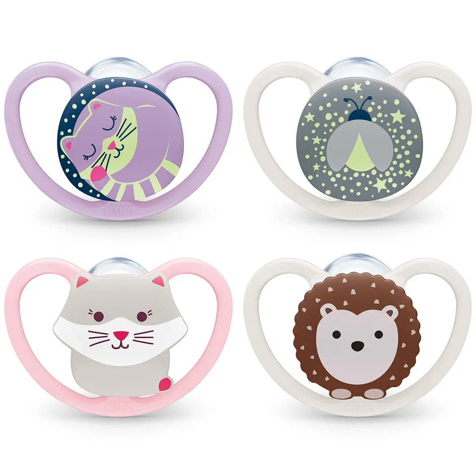 nuk-space-night-day-sucettes-silicone-0-6-mois-couleur-assortie-lot-de-4 image 1