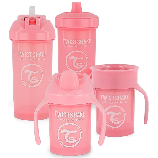 twistshake-set-4-gobelets-b-b-360-mini-paille-kid-rose-pastel image 1