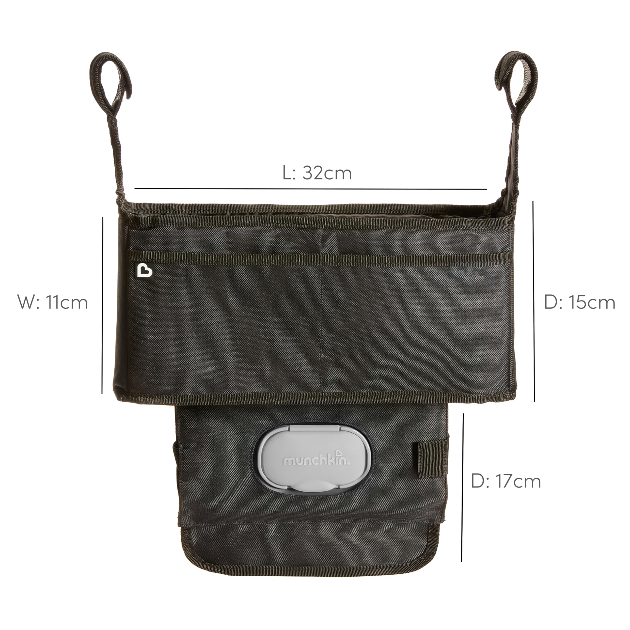 munchkin-organisateur-poussette-universel-noir-avec-2-porte-gobelets-et-tui-ling image 4