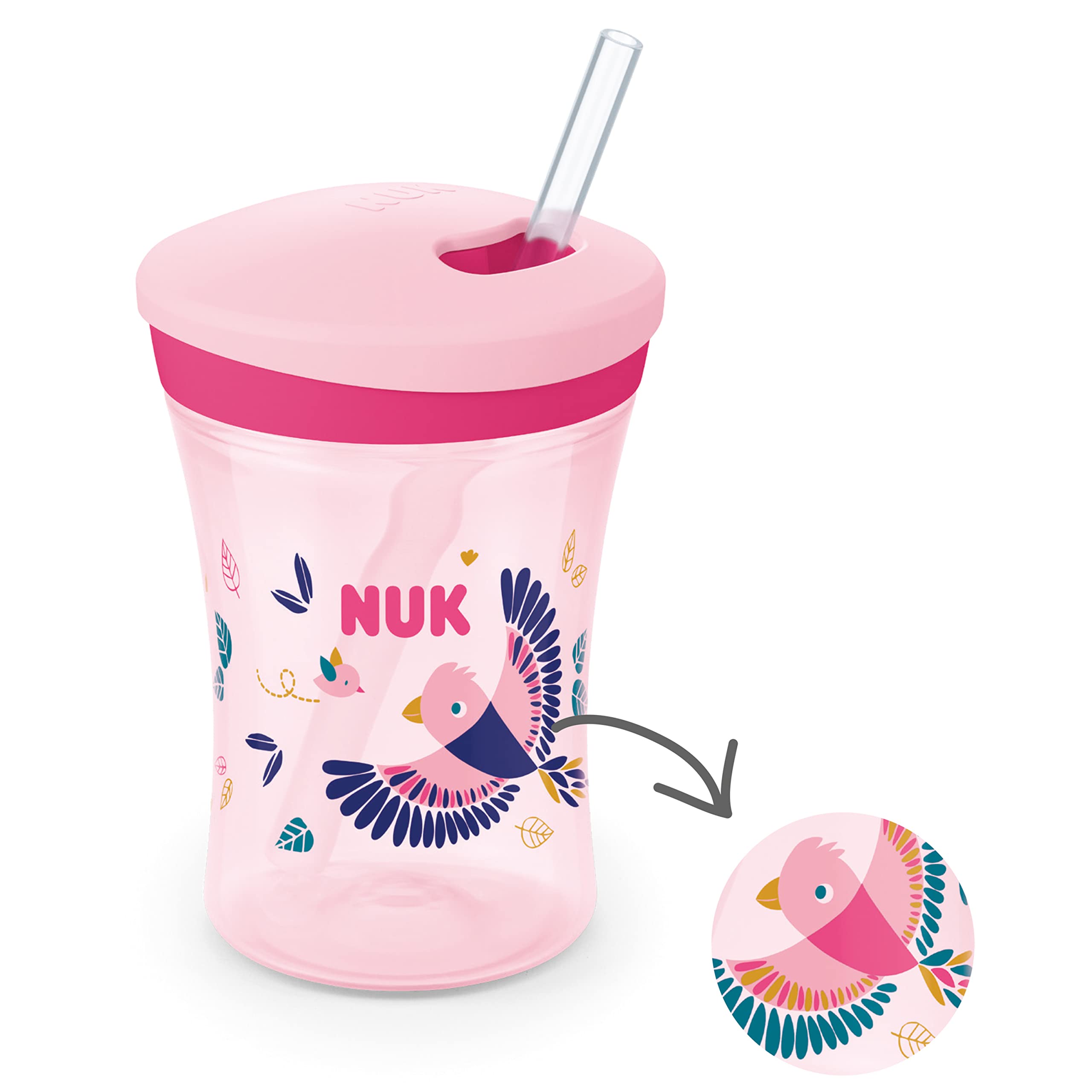 nuk-action-cup-tasse-d-apprentissage-230-ml-rose-effet-cam-69on-paille-souple image 6