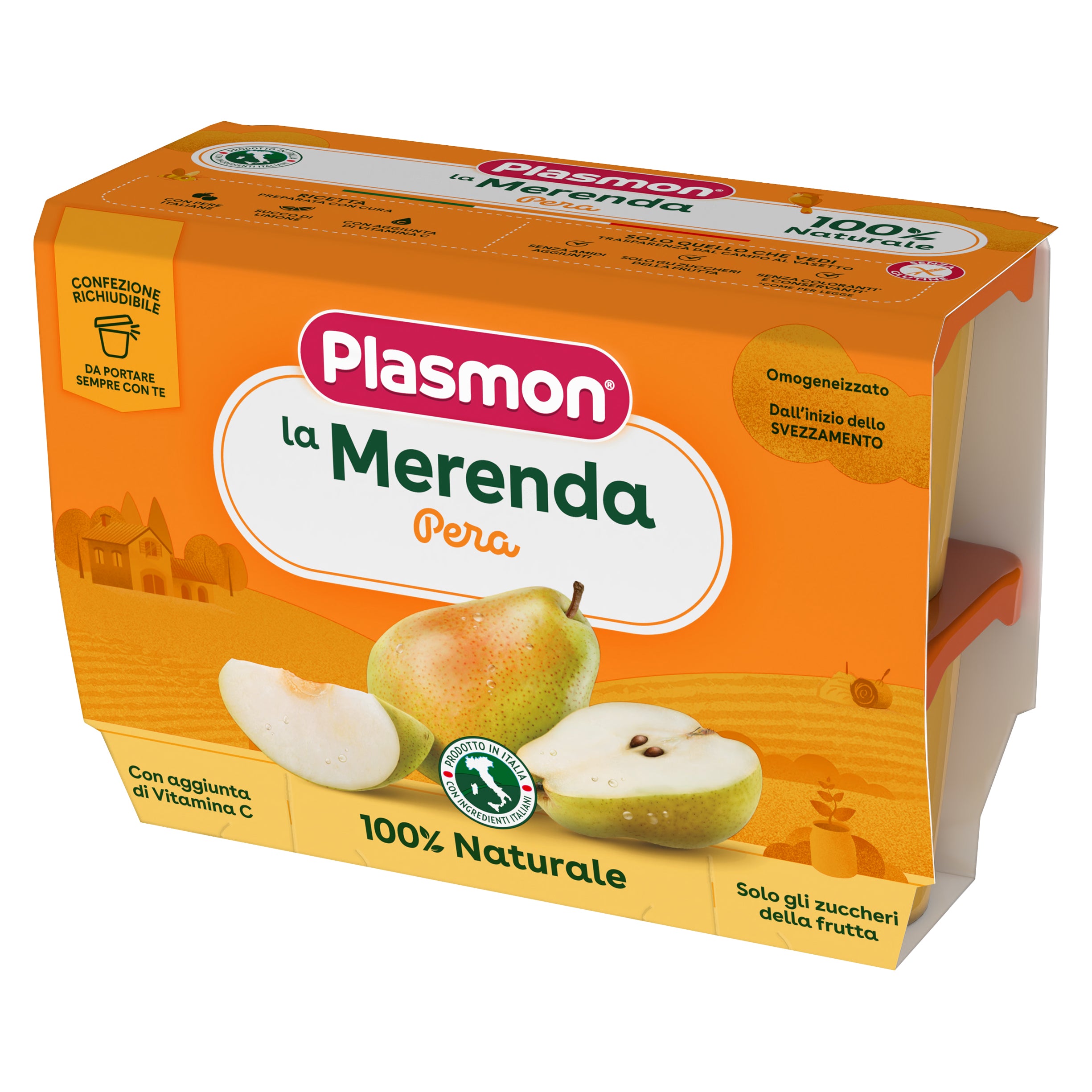 plasmon-la-merenda-dei-bambini-pera-compote-poire-4x100g image 1