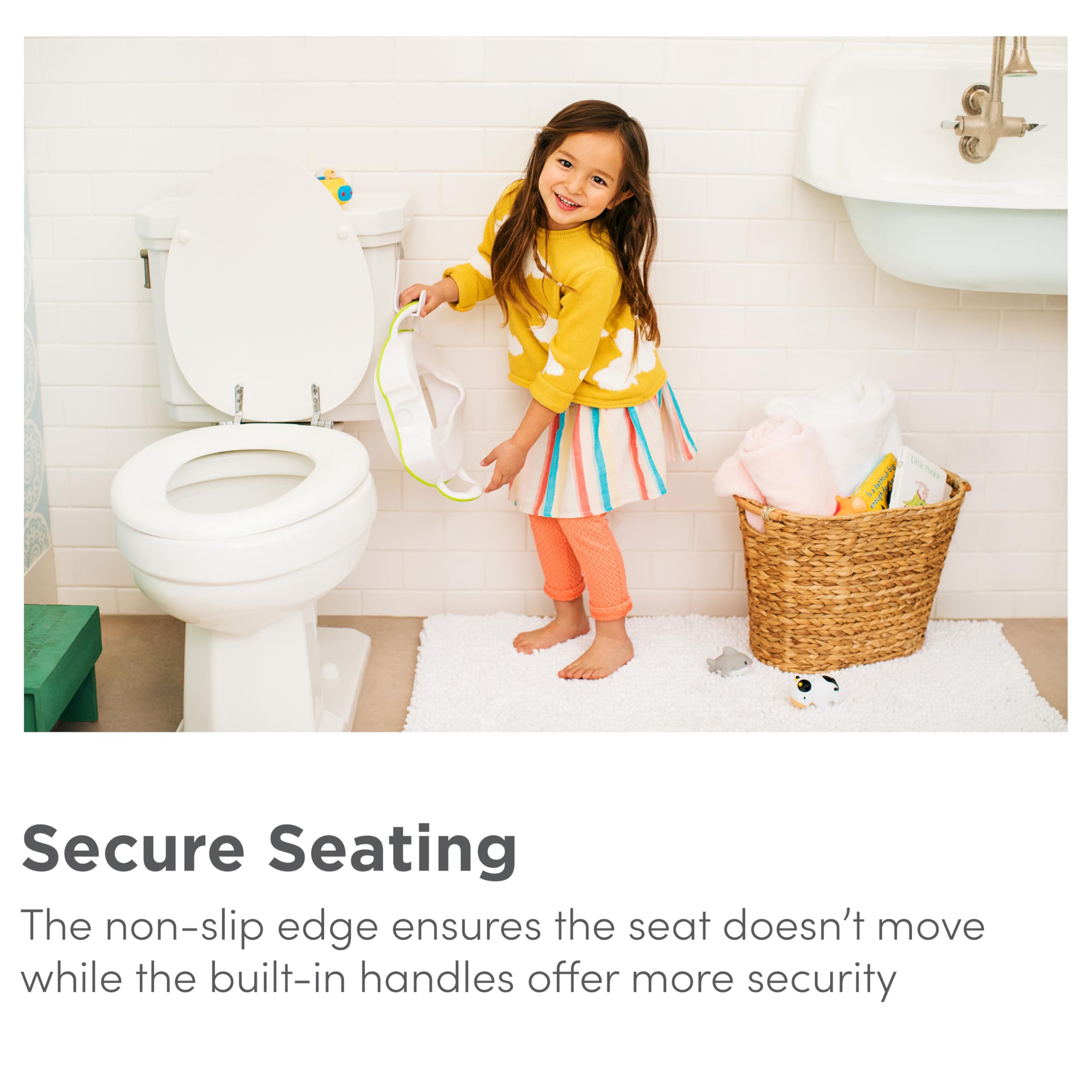 munchkin-sturdy-potty-seat-r-ducteur-wc-enfant-vert-avec-poign-es-et-pieds image 4