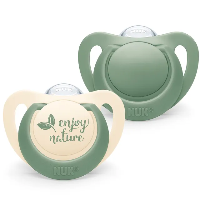 nuk-for-nature-sucette-b-b-6-18-mois-lot-de-2-t-tines-silicone-durable-vert image 1
