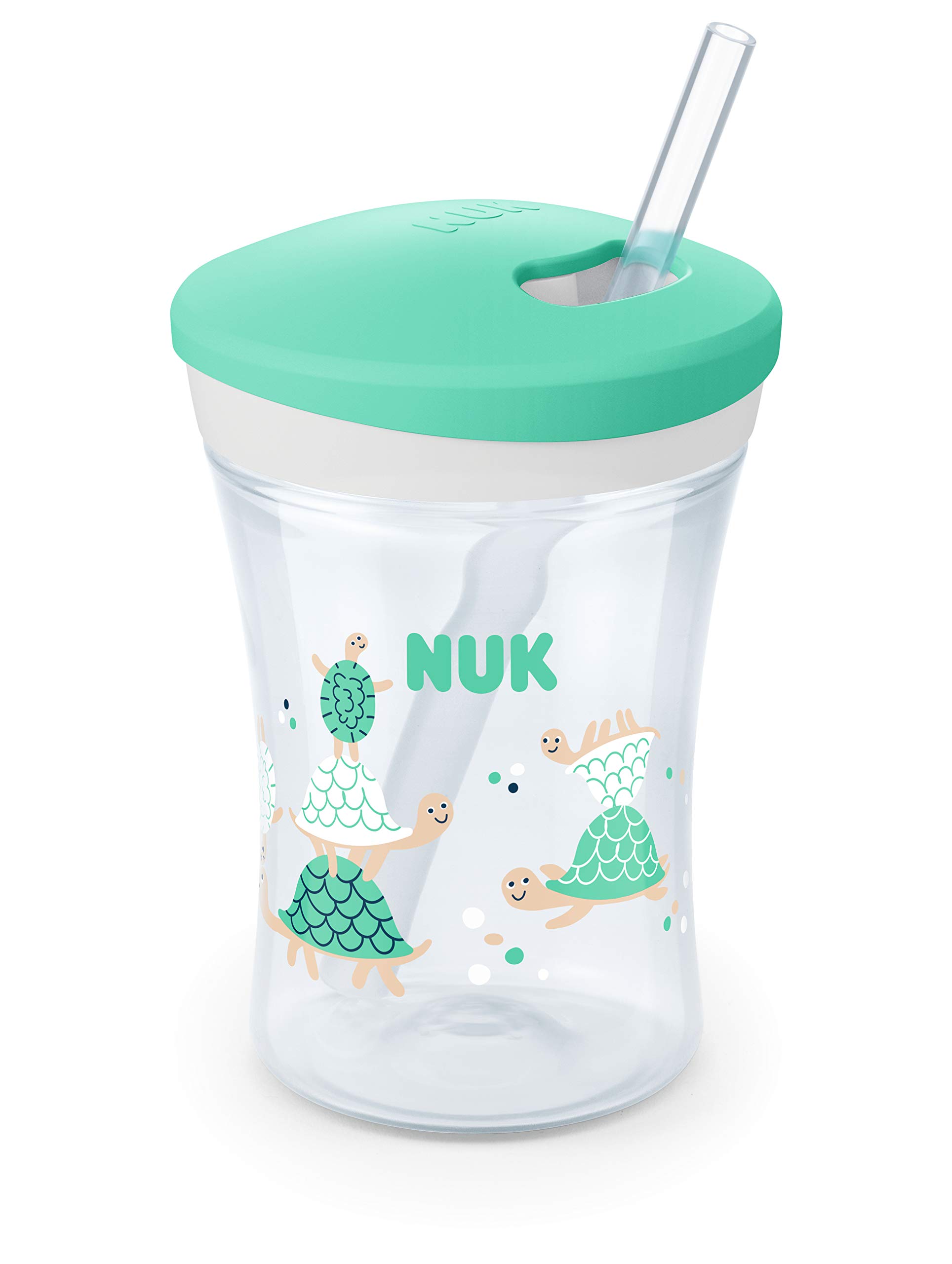 nuk-action-cup-tasse-enfant-230-ml-12-mois-paille-souple-tortue-vert image 1