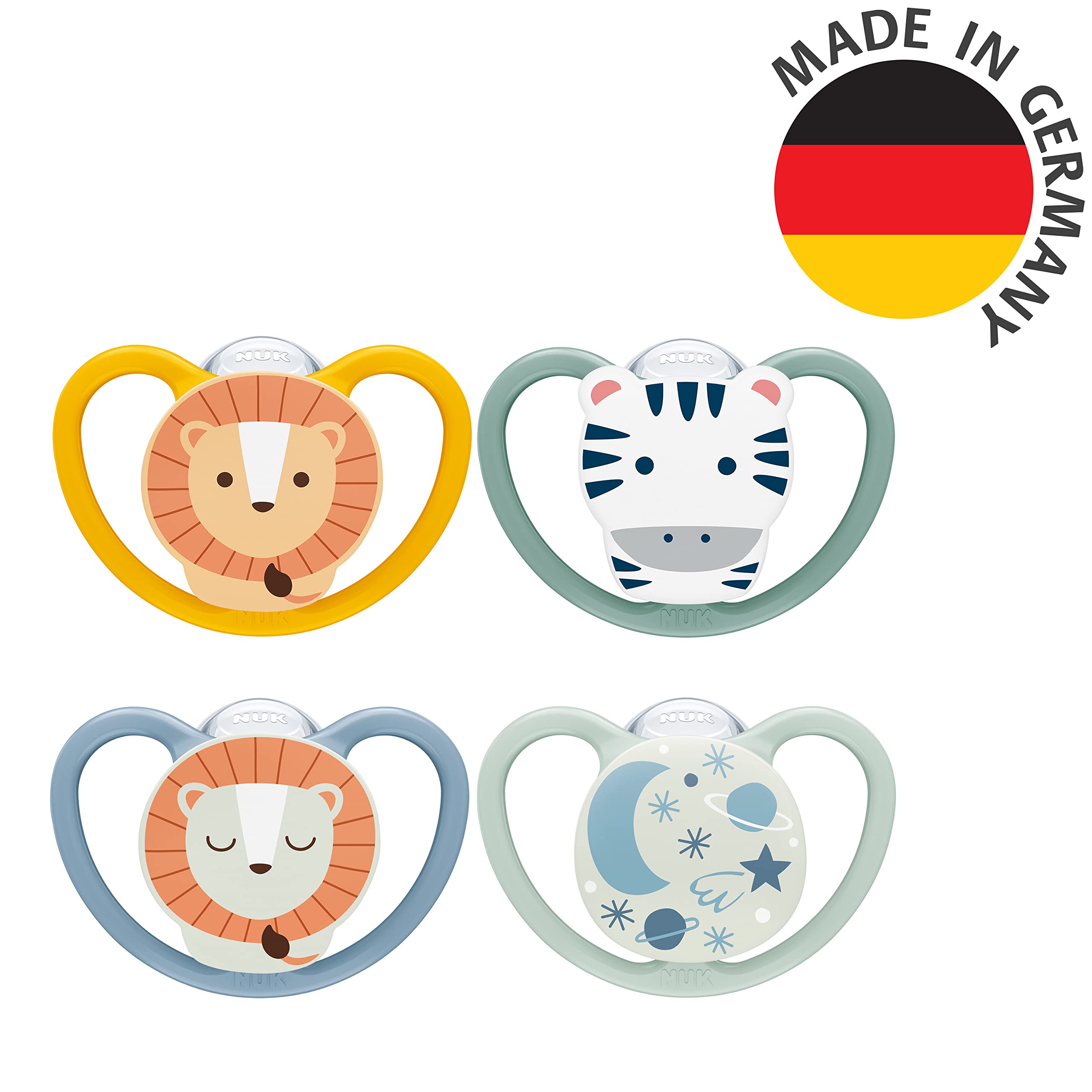 nuk-space-day-night-sucettes-18-36-mois-phosphorescentes-z-bre-lion-lot-de-4 image 7