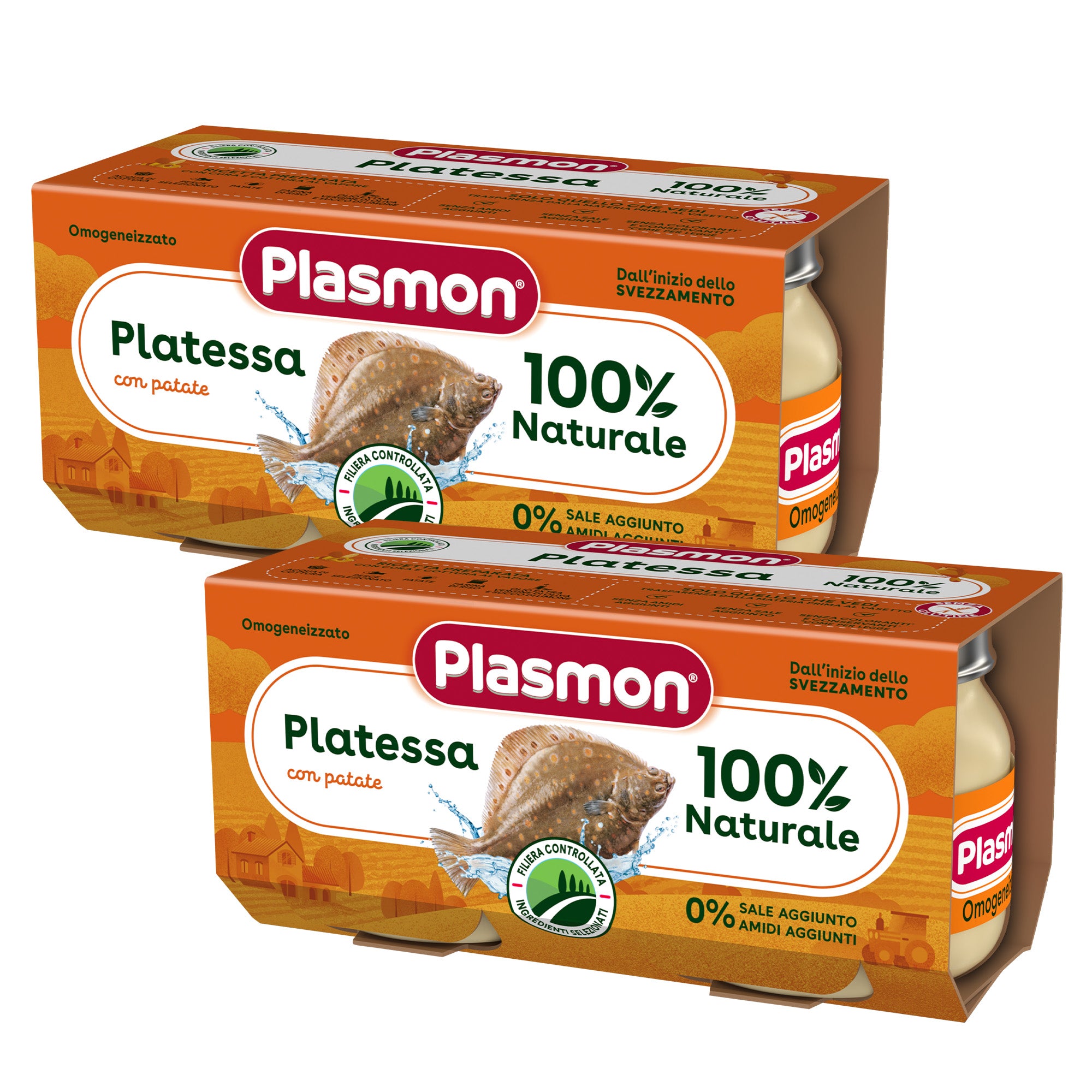 plasmon-omogeneizzato-pesce-platessa-e-patate-lot-2x-2x80g-plie image 1