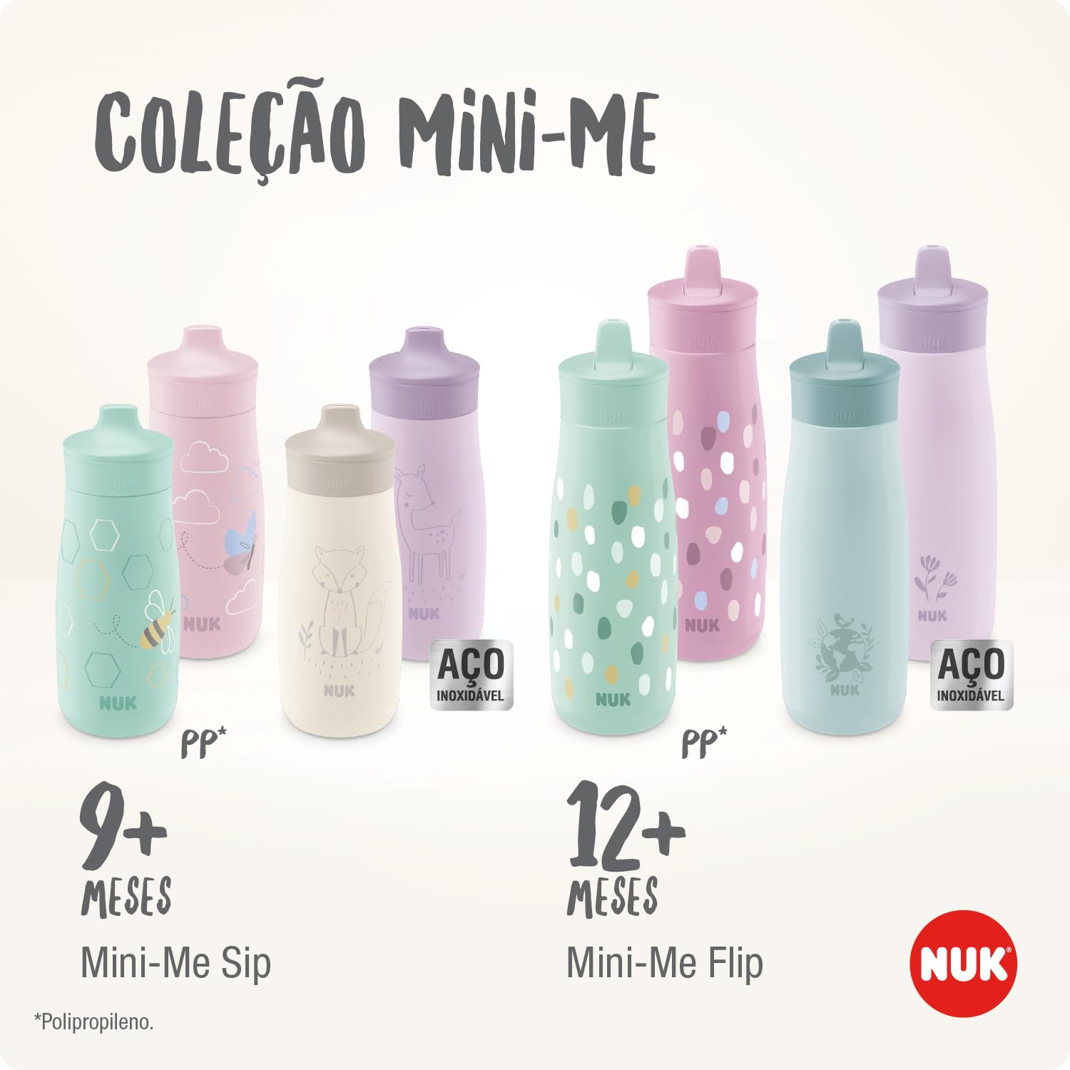 nuk-mini-me-gourde-inox-enfant-300-ml-9-mois-bec-anti-morsures-renard-beige image 8