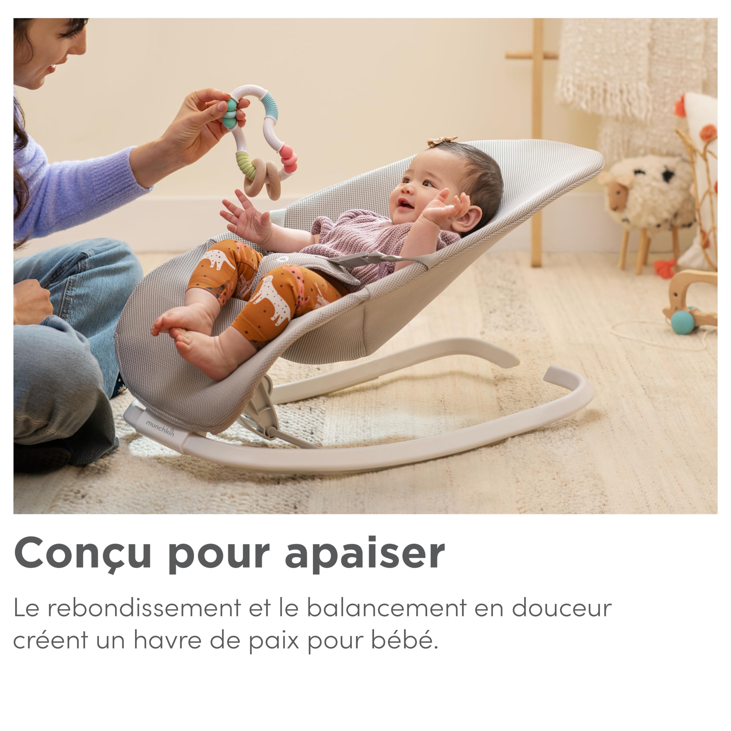 munchkin-bascule-rocker-printemps-2-en-1-transat-b-b-gris image 3