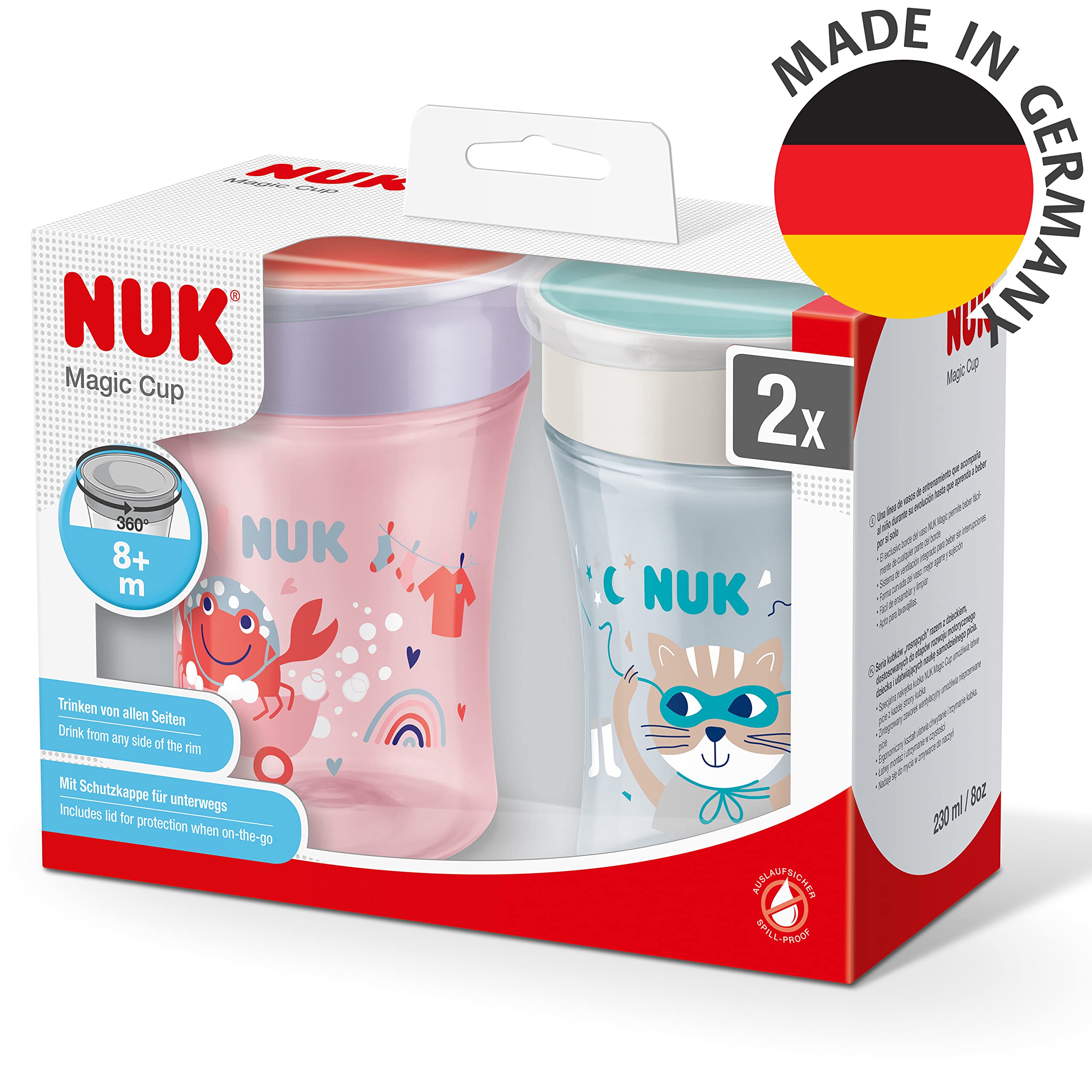 nuk-magic-cup-lot-2-tasses-360-8-mois-230-ml-crabe-chat image 7