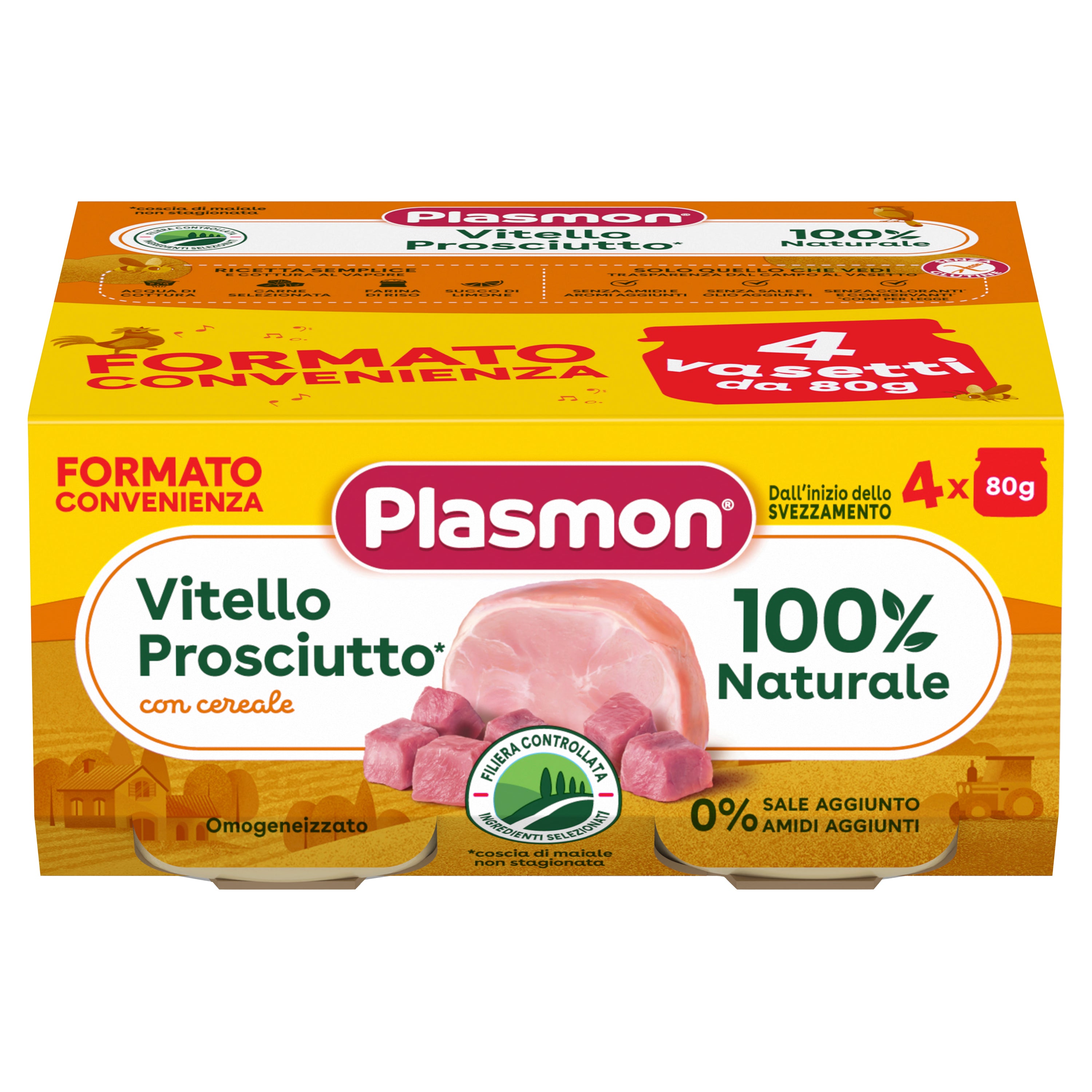 plasmon-homog-n-is-viande-veau-jambon-et-c-r-ale-petit-pot-b-b-4x80g image 1