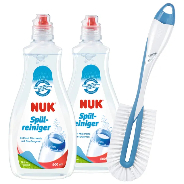 nuk-kit-nettoyage-biberons-2x-liquide-500-ml-goupillon-twist-sans-parfum image 1
