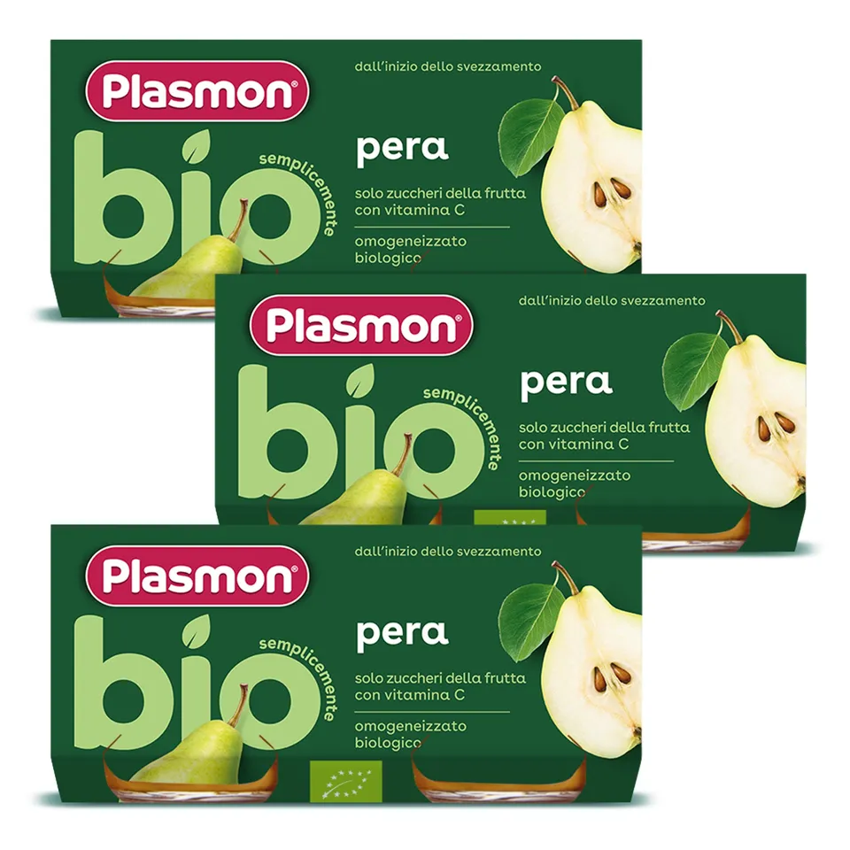 plasmon-bio-omogeneizzato-frutta-pera-compote-b-b-bio-3x2x80g image 1