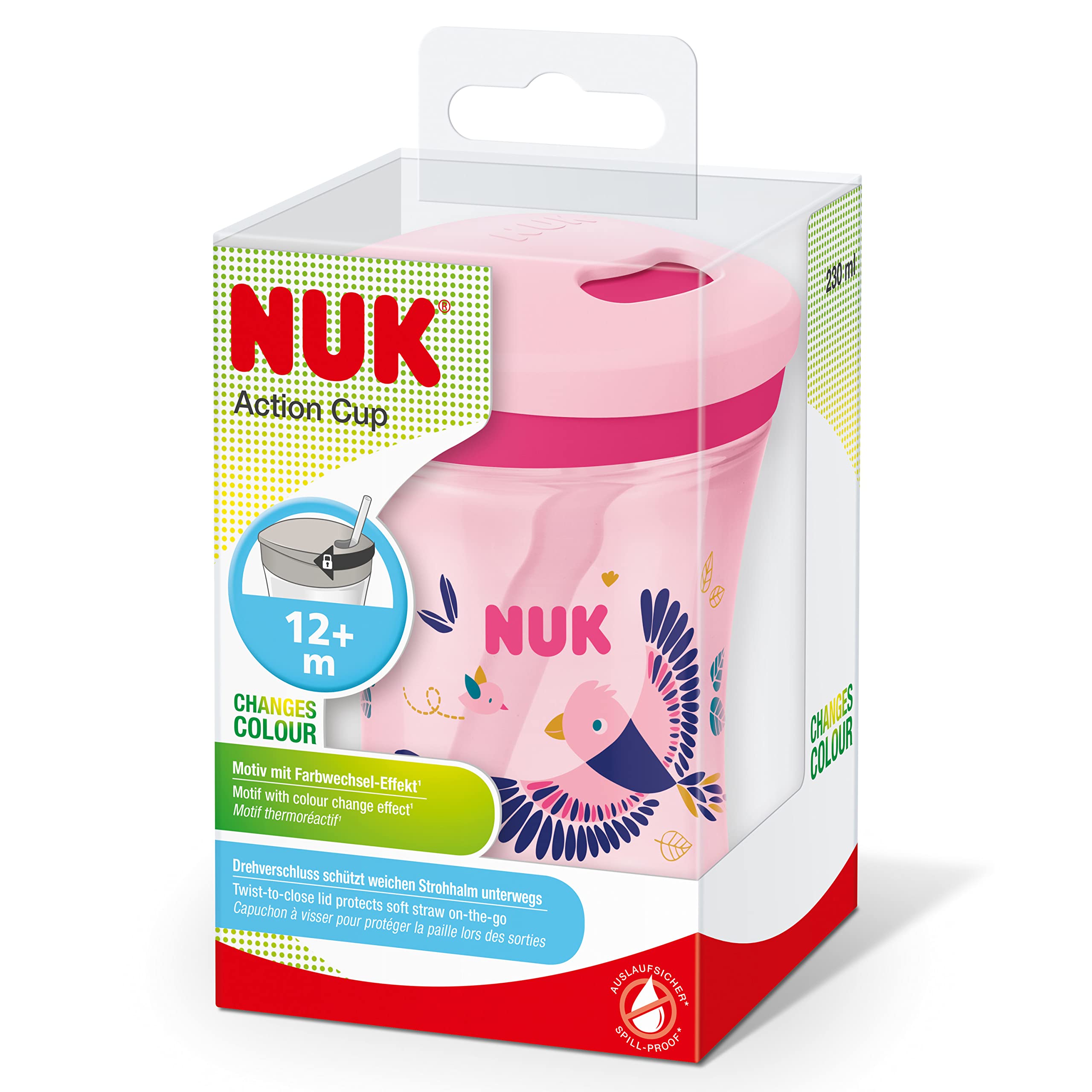 nuk-action-cup-tasse-d-apprentissage-230-ml-rose-effet-cam-69on-paille-souple image 7