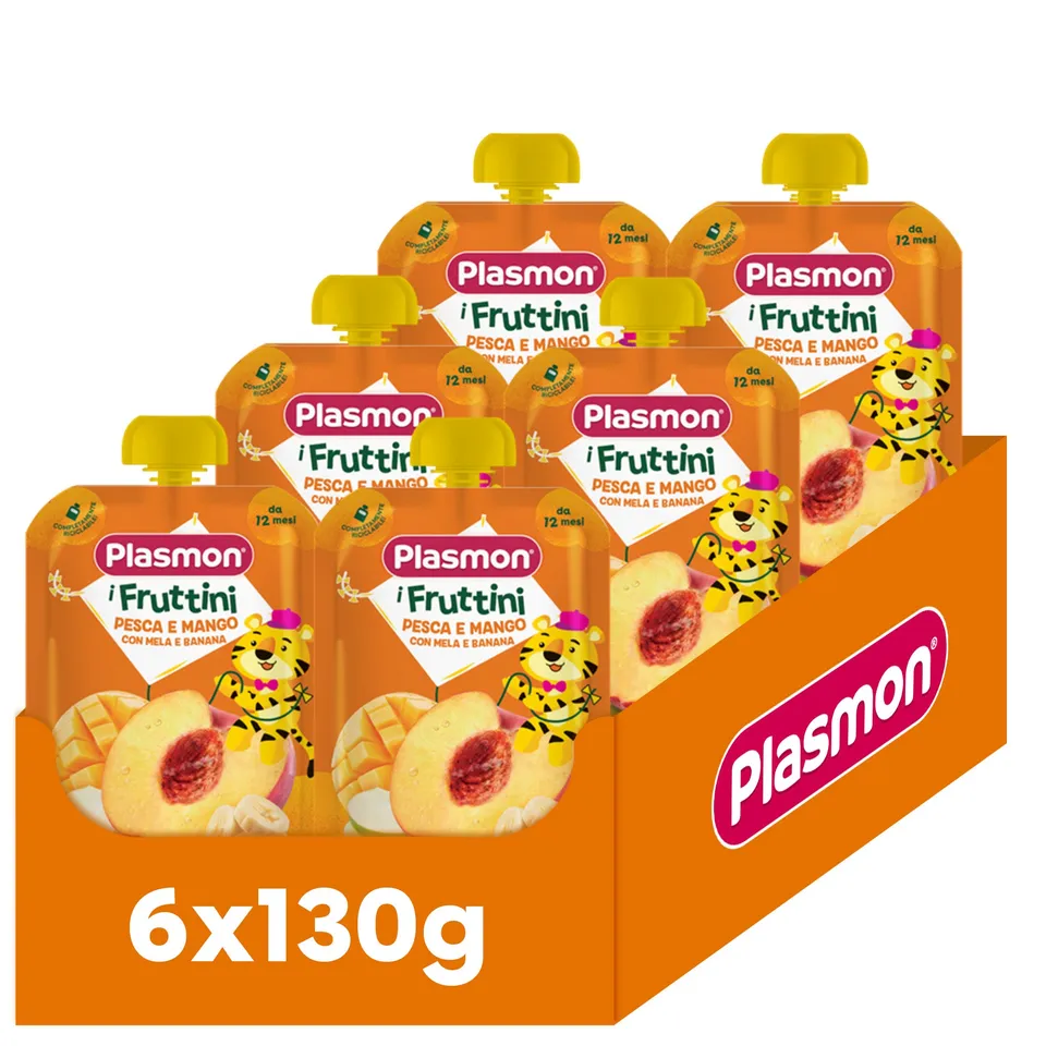 plasmon-i-fruttini-p-che-et-mangue-compote-b-b-6x130g image 1