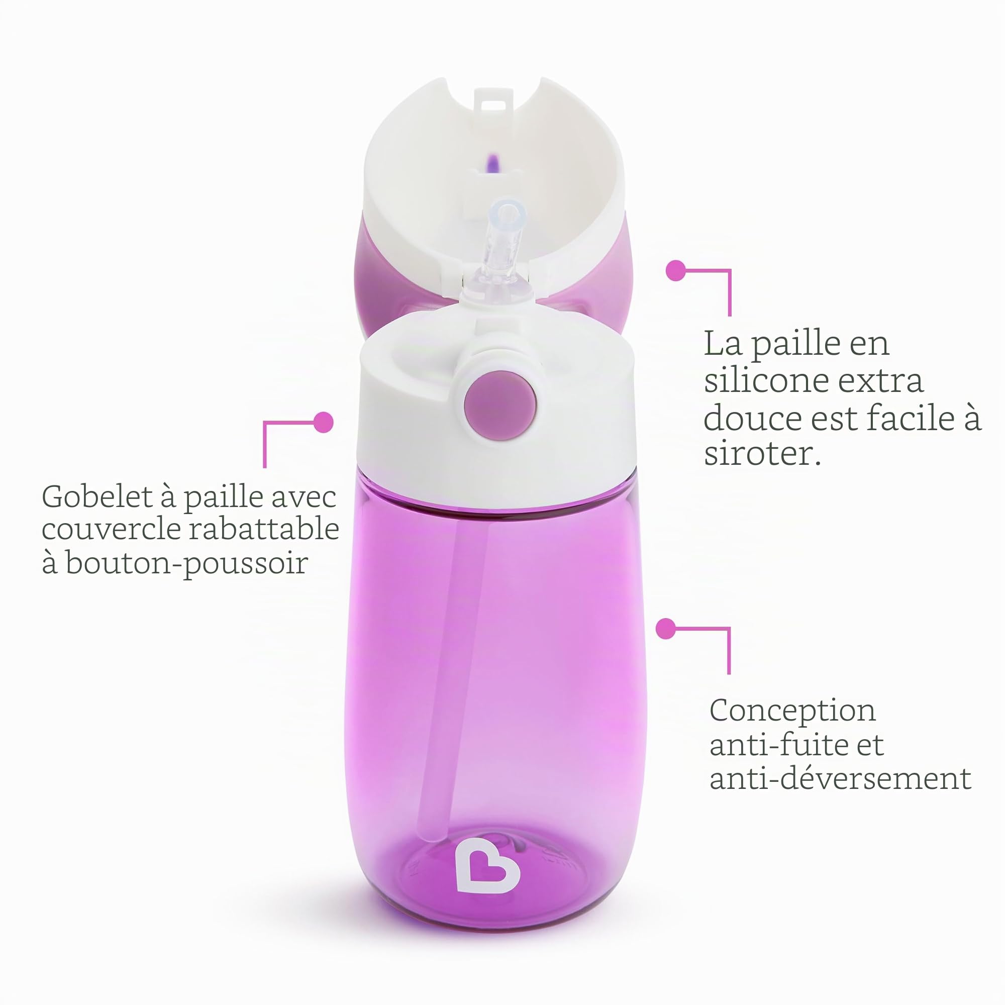 munchkin-flip-go-tasse-paille-tout-petit-355-ml-violet image 2