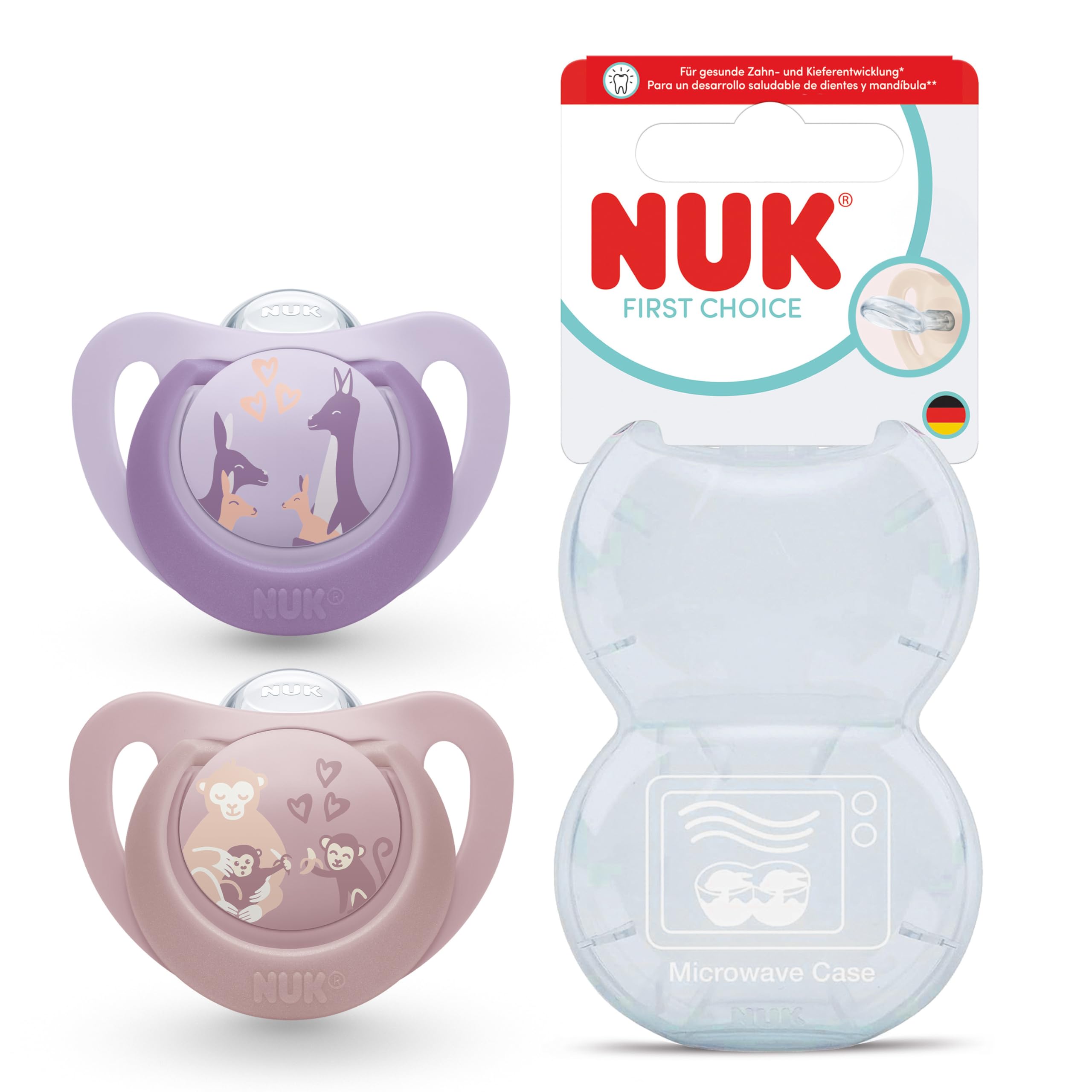 nuk-first-choice-sucette-b-b-18-36-mois-singe-kangourou-lot-de-2 image 1