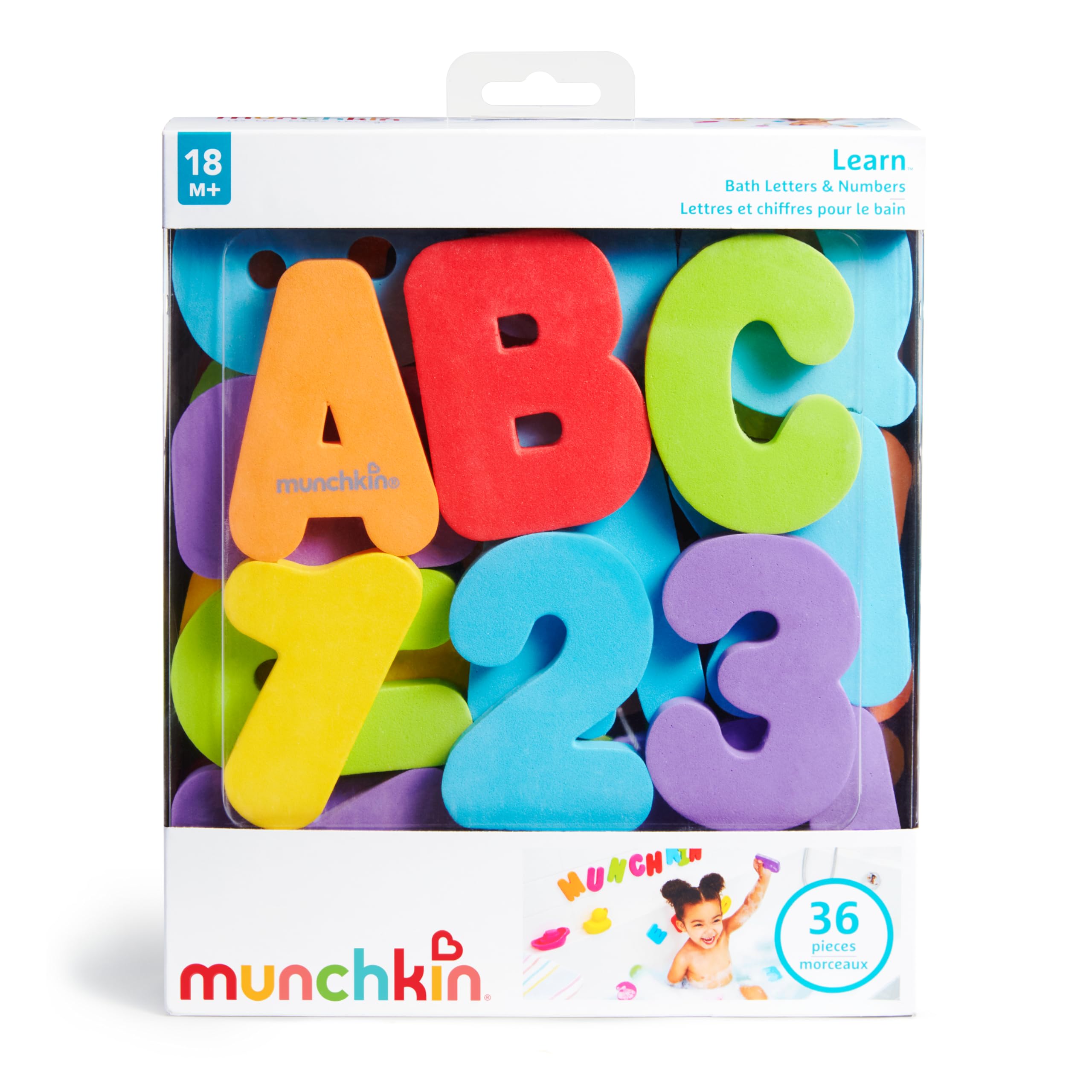 munchkin-learn-lettres-et-nombres-de-bain-en-mousse-36-pi-ces-flottantes image 2