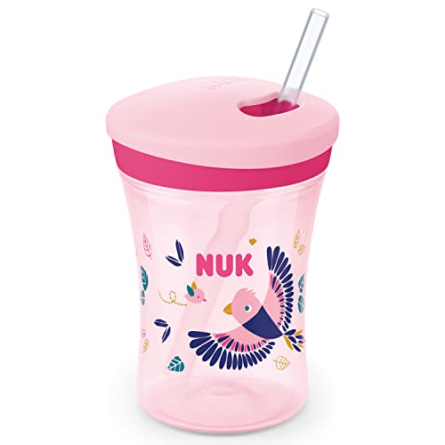 nuk-action-cup-tasse-d-apprentissage-230-ml-rose-effet-cam-69on-paille-souple image 8