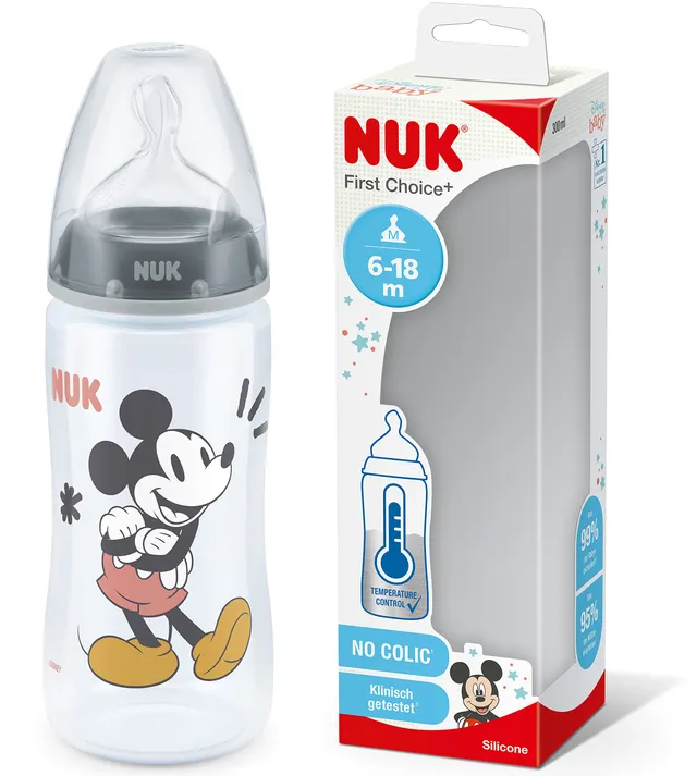 nuk-first-choice-biberon-mickey-mouse-300-ml-6-18-mois-avec-contr-le-temp-rature image 1