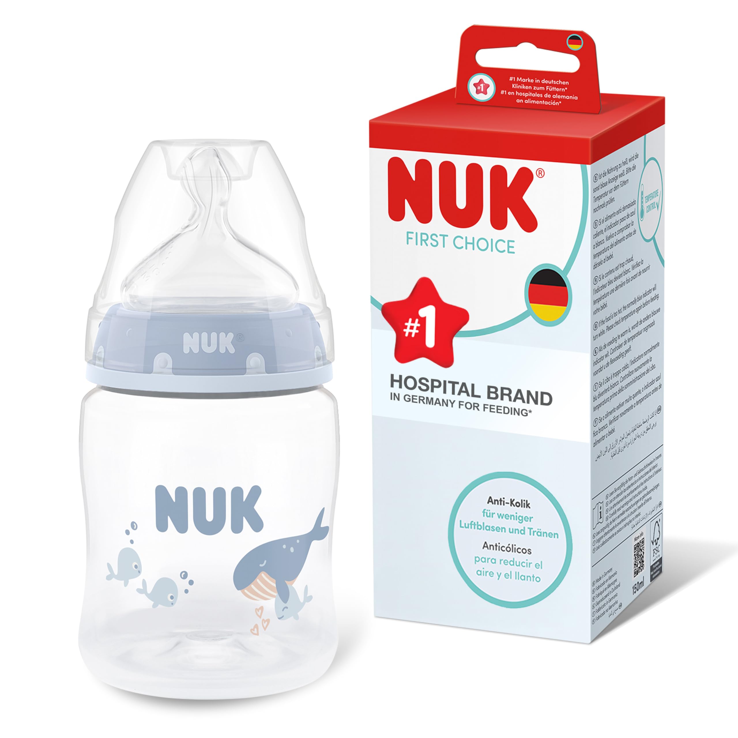 nuk-first-choice-biberon-anti-colique-150-ml-0-mois-pp-baleine image 1