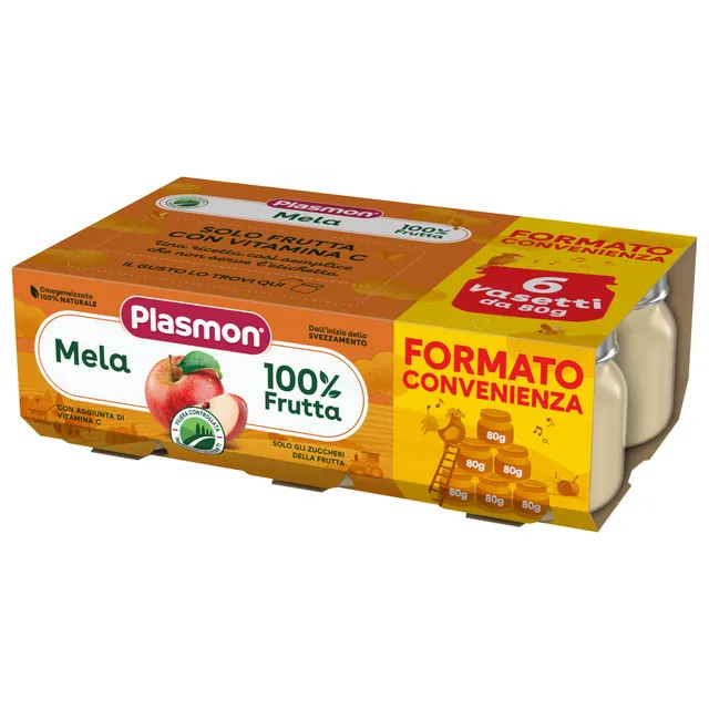 plasmon-omogeneizzato-frutta-mela-petit-pot-pomme-6x80g image 1